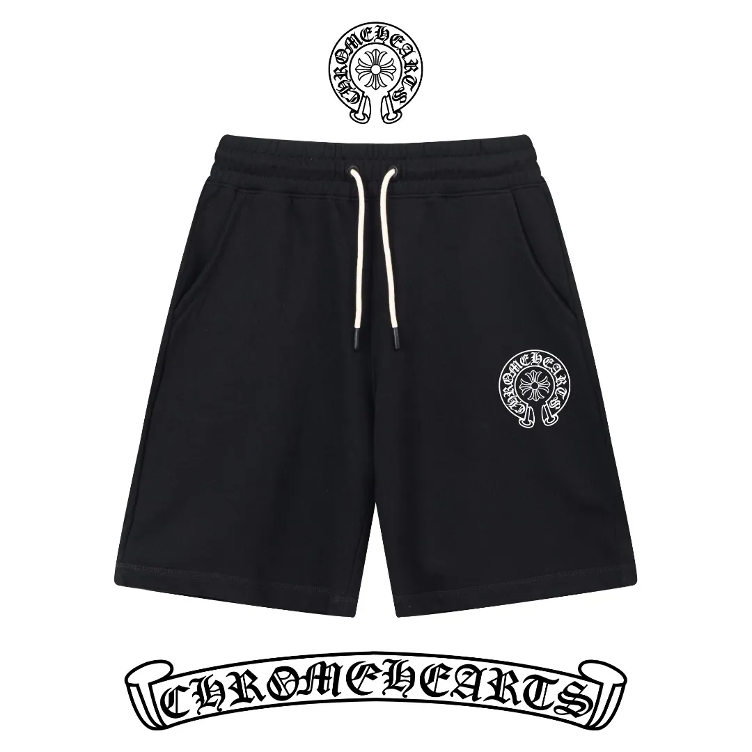 P230 top version, different currencies) ✨ Chrome hearts/Chrome hearts SS show style Slim-fitting lines simple printed letter Logo trendy shorts for men and women Compatible with all body types Black and white drawstring design on the waist elastic band Customized drawstring pockets with diagonal pocket design on both sides There is also a small pocket on the back Color: black gray Size S-XL